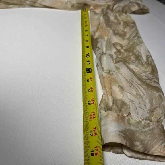 Giorgio Armani Silk Blend Le Collezioni Flowy Blouse Womens Large Beige Peach - Picture 8 of 8